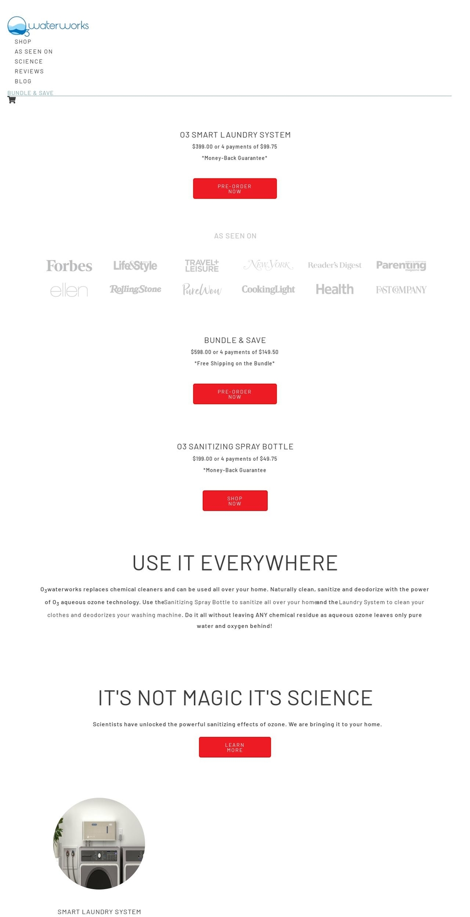 o3waterworks.com shopify website screenshot