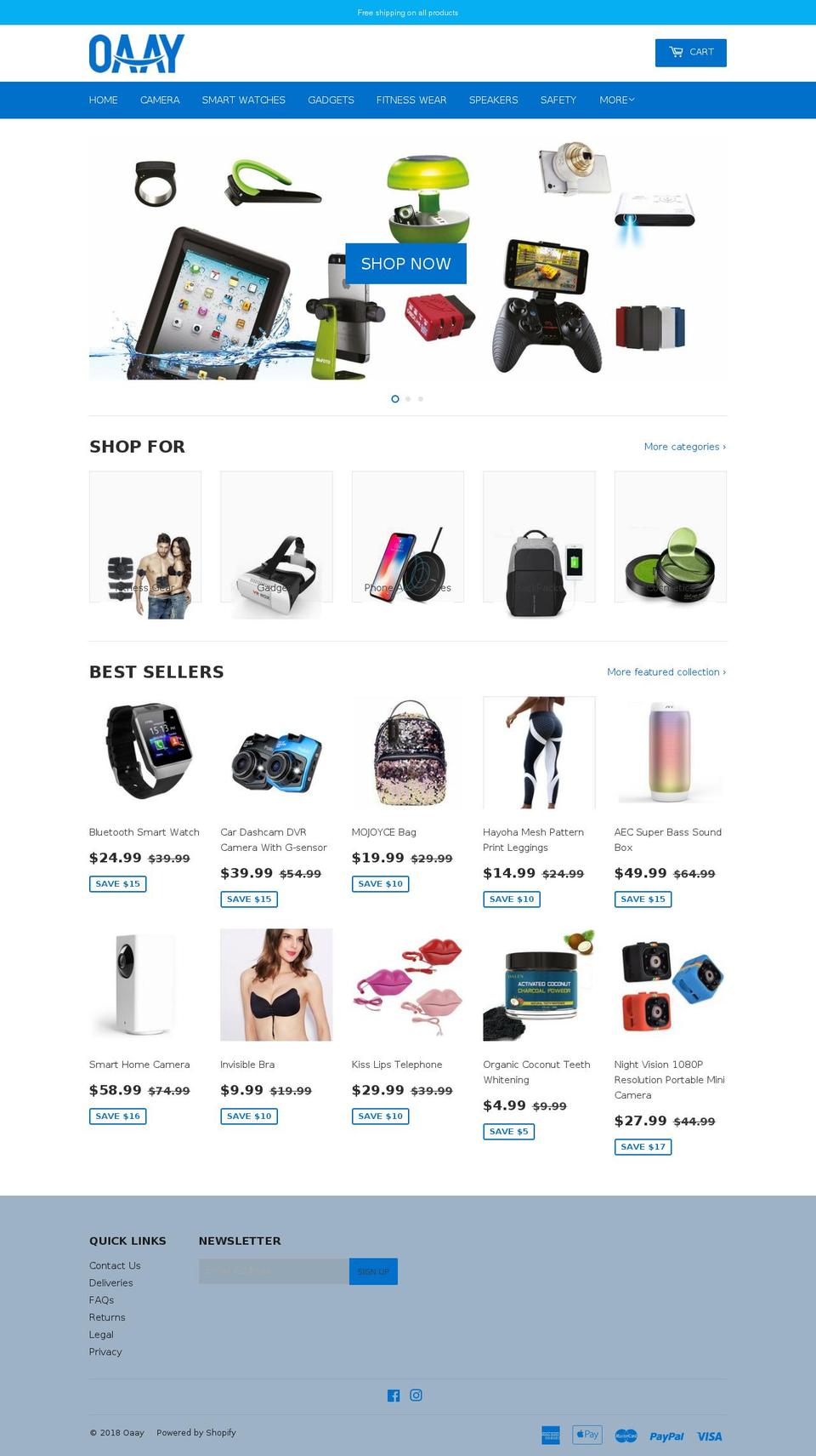 oaay.com shopify website screenshot