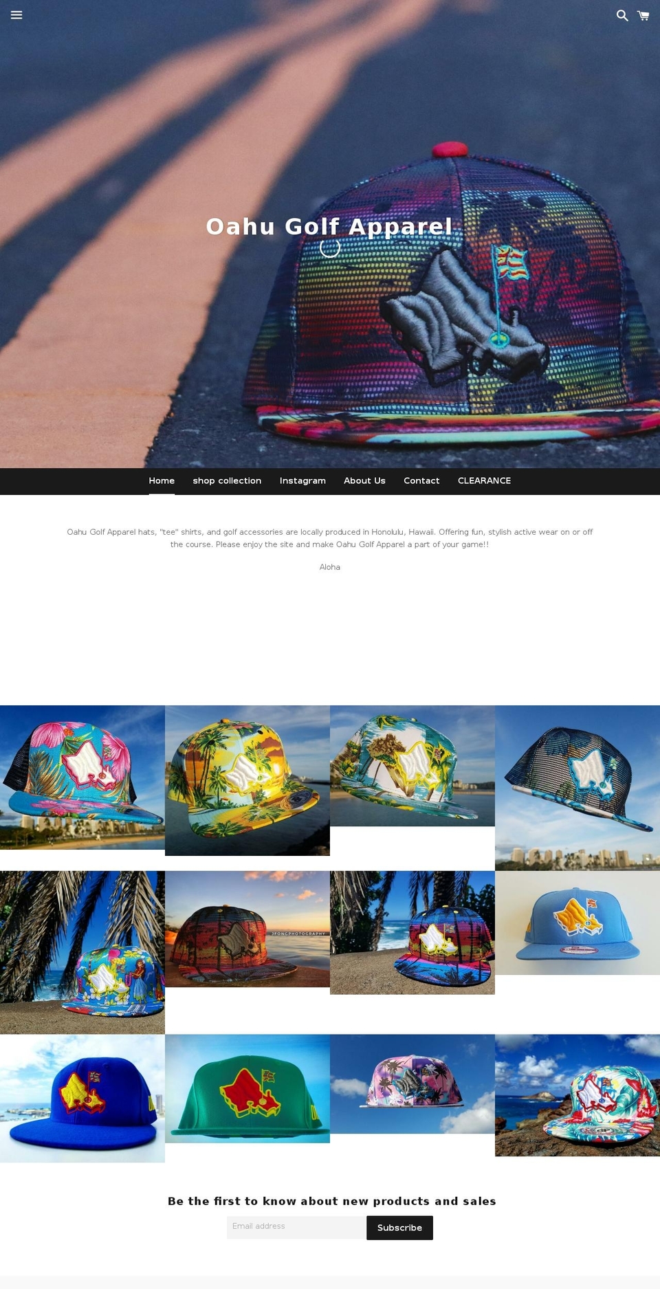 oahugolfapparel.com shopify website screenshot