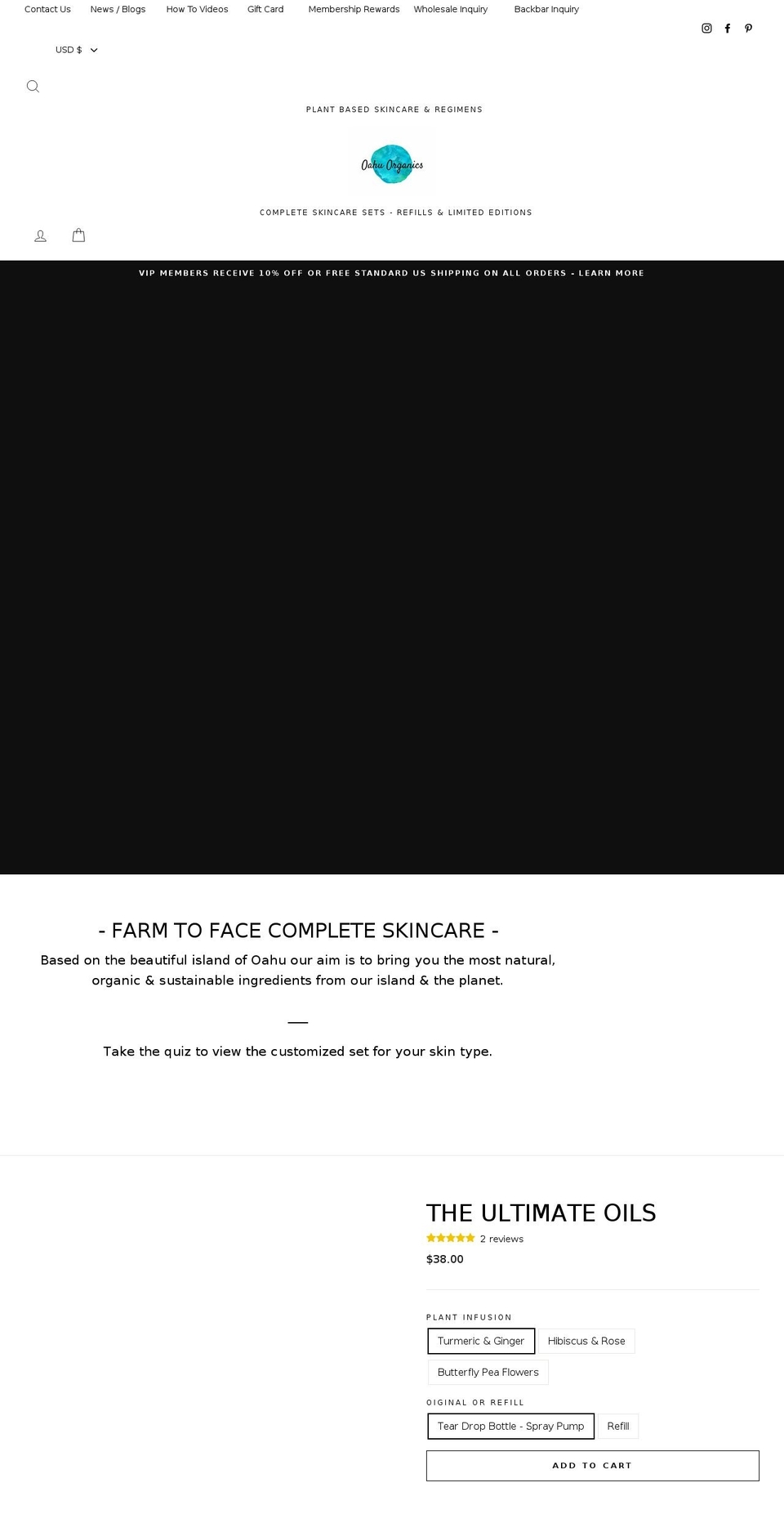 oahuorganicsinc.com shopify website screenshot