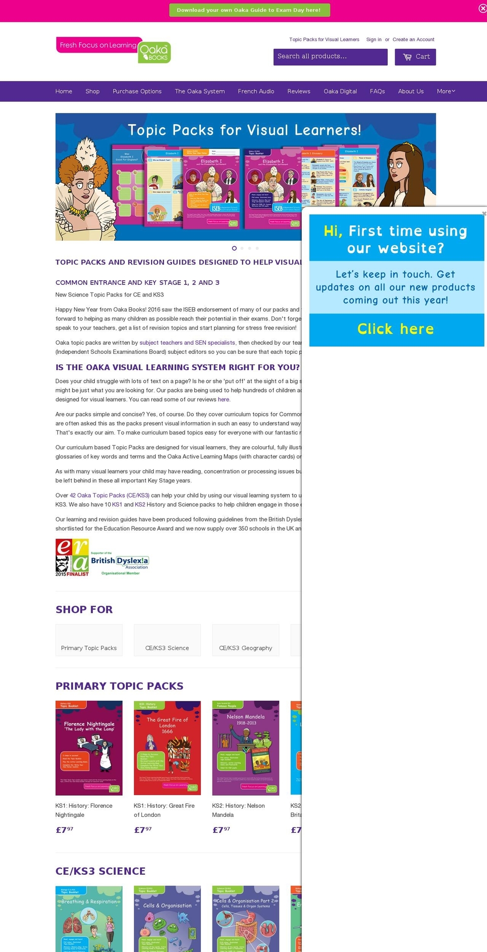 oakabooks.com shopify website screenshot