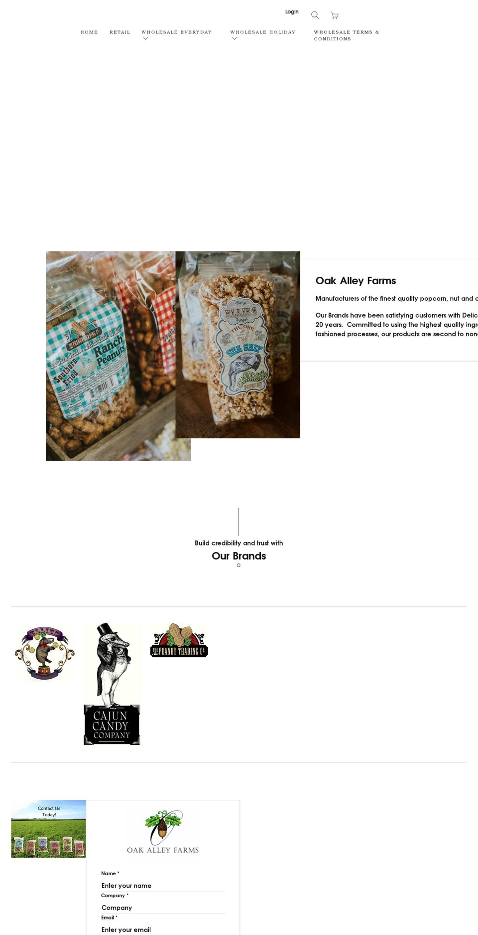 oakalleyfarms.com shopify website screenshot