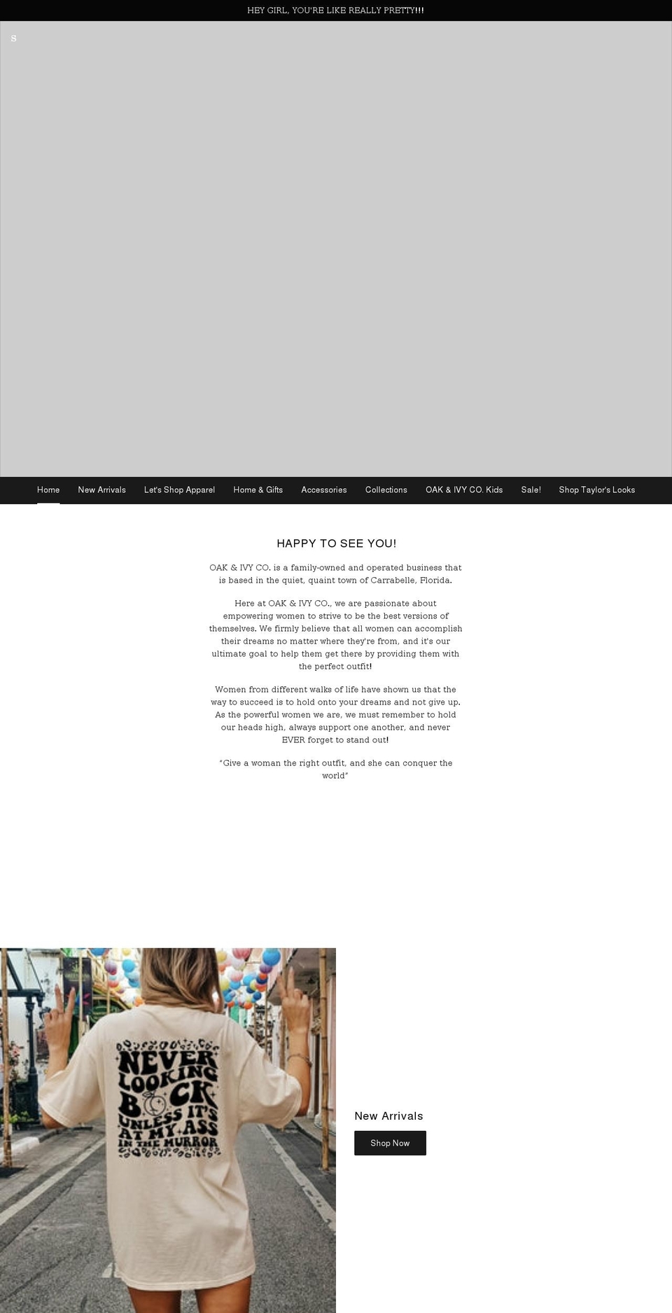 oakandivyco.shop shopify website screenshot