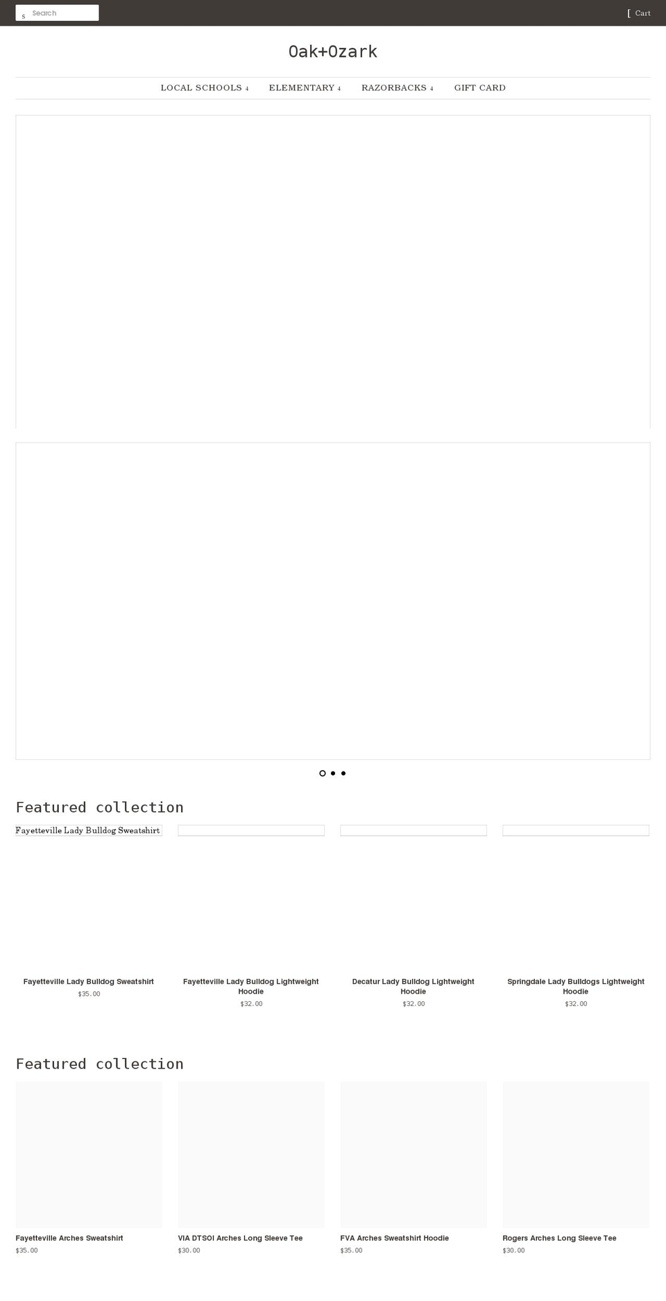 oakandozark.com shopify website screenshot