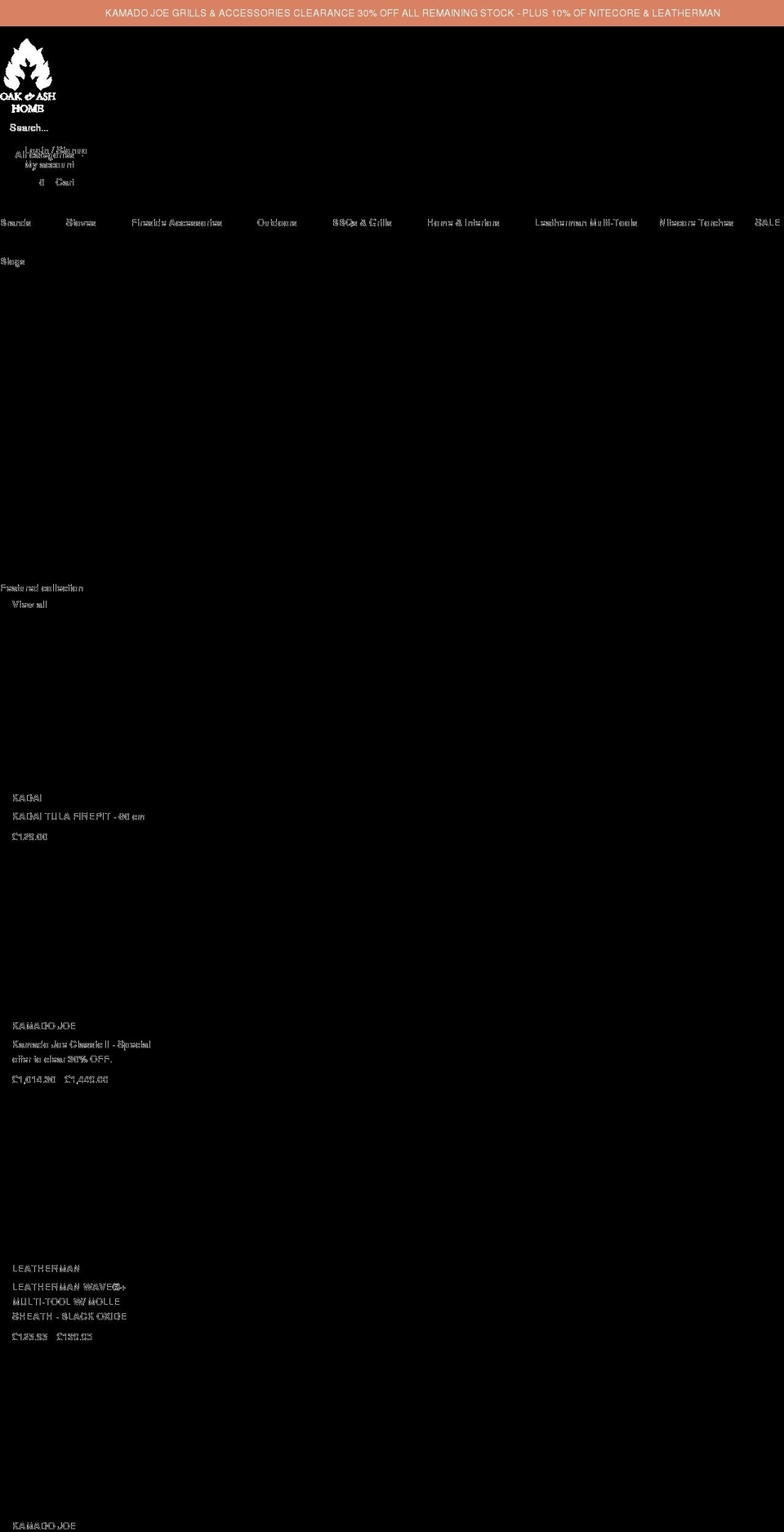 oakashhome.co.uk shopify website screenshot