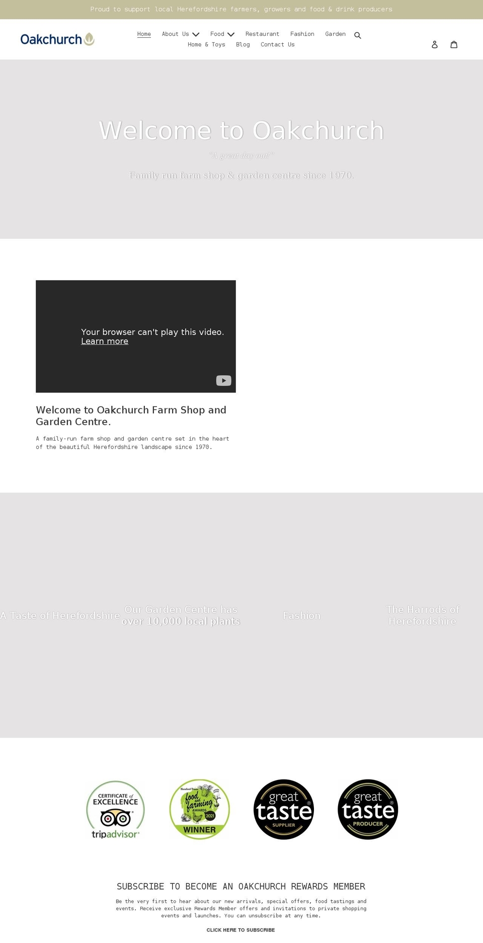 oakchurch.net shopify website screenshot