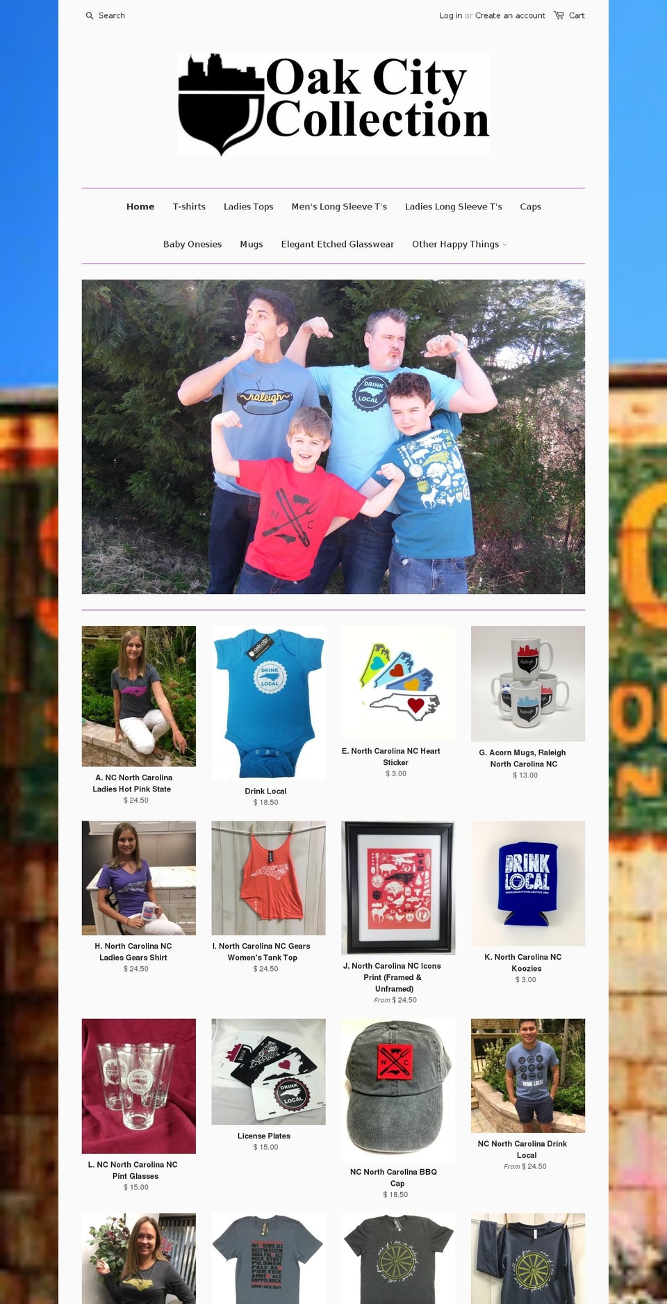 oakcitycollection.com shopify website screenshot