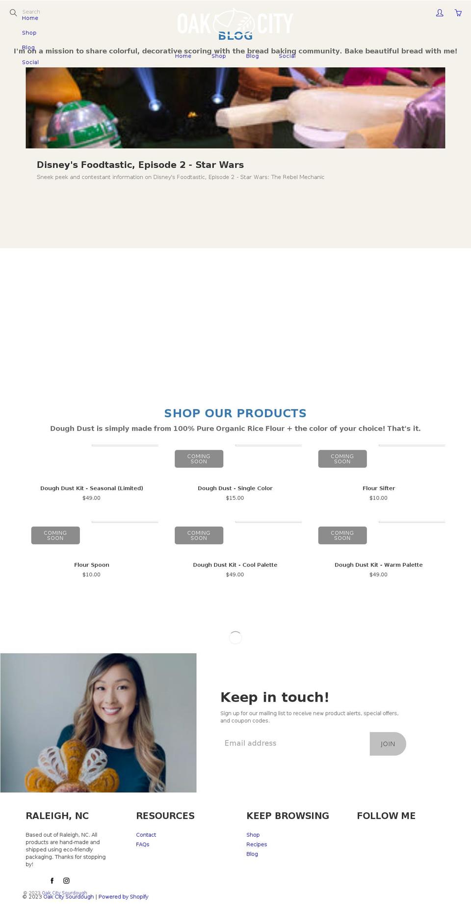 oakcitysourdough.com shopify website screenshot