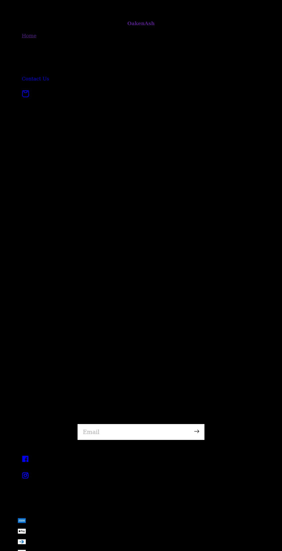 oakenash.com shopify website screenshot