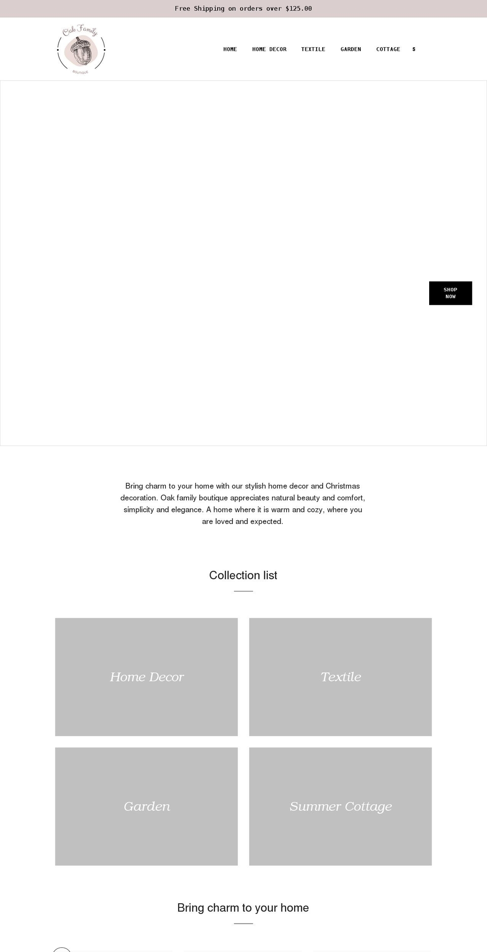 oakfamilyboutique.com shopify website screenshot