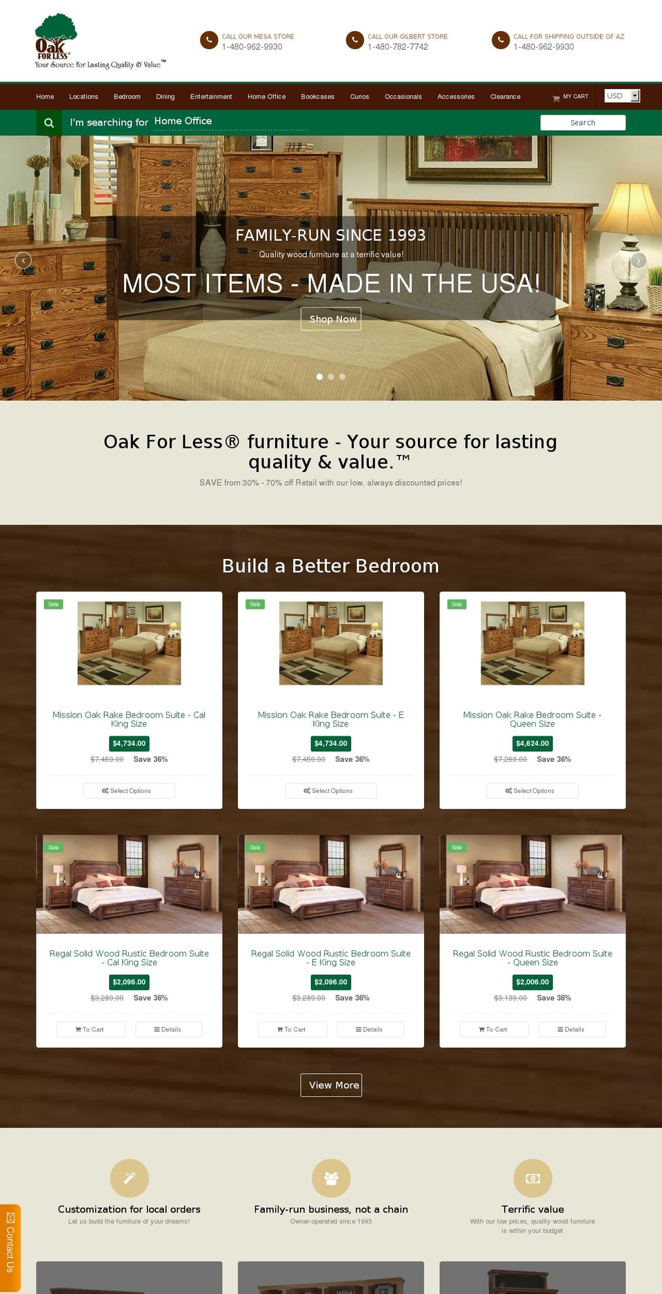 oakforless.com shopify website screenshot