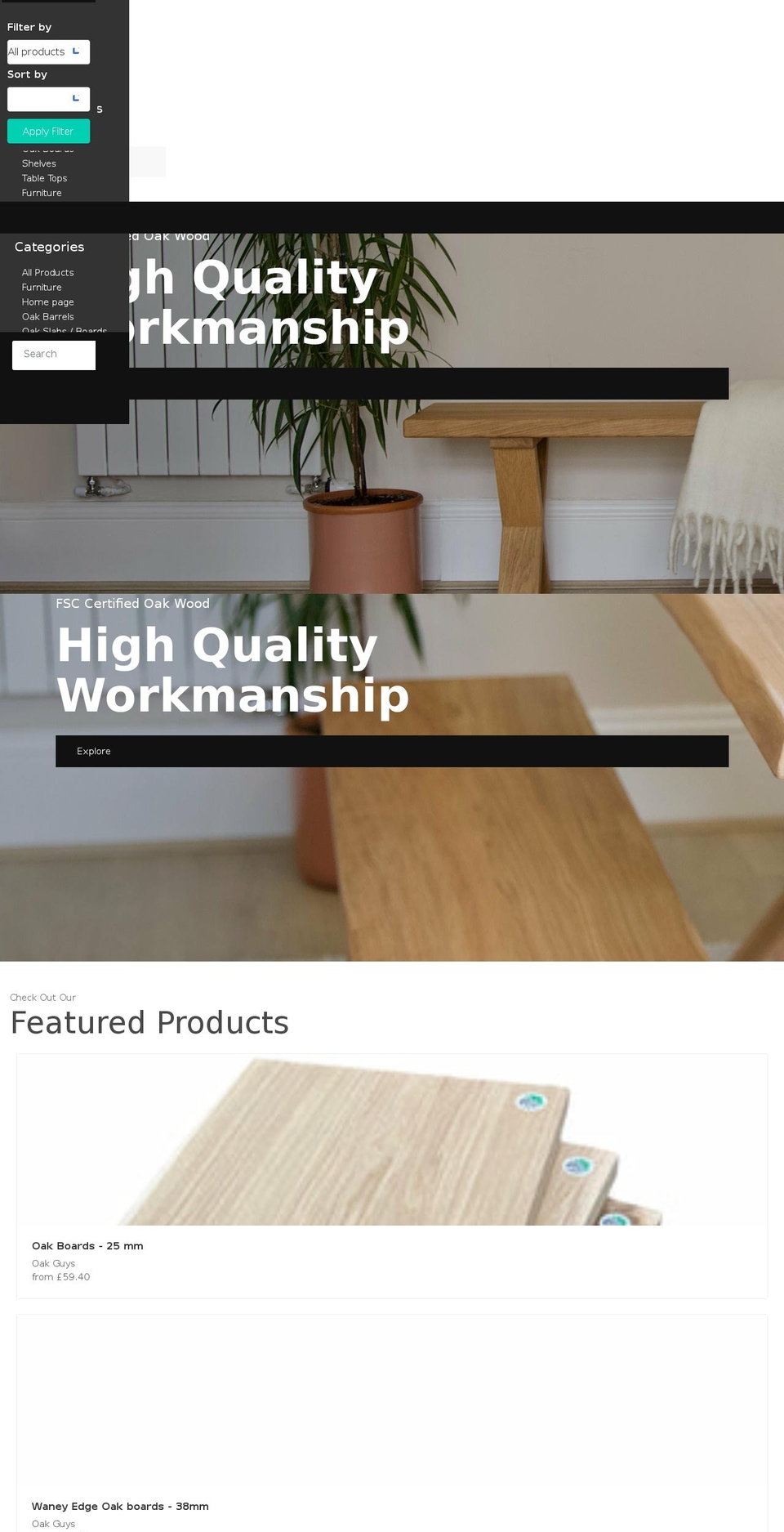 oakguys.com shopify website screenshot