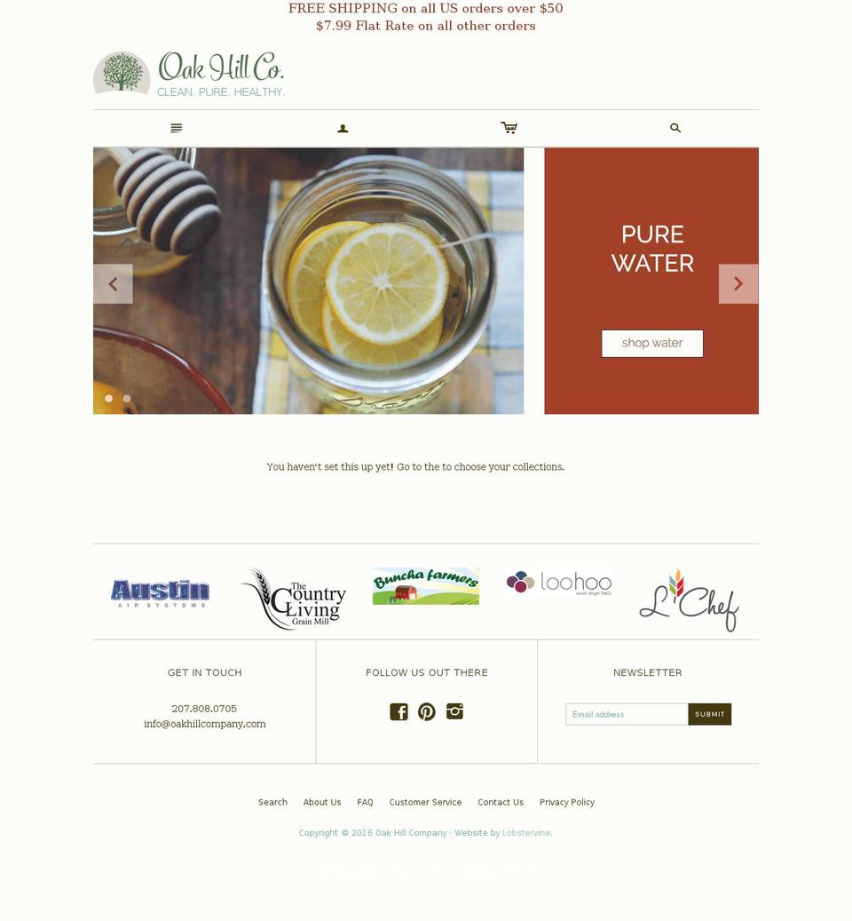 oakhillcompany.com shopify website screenshot