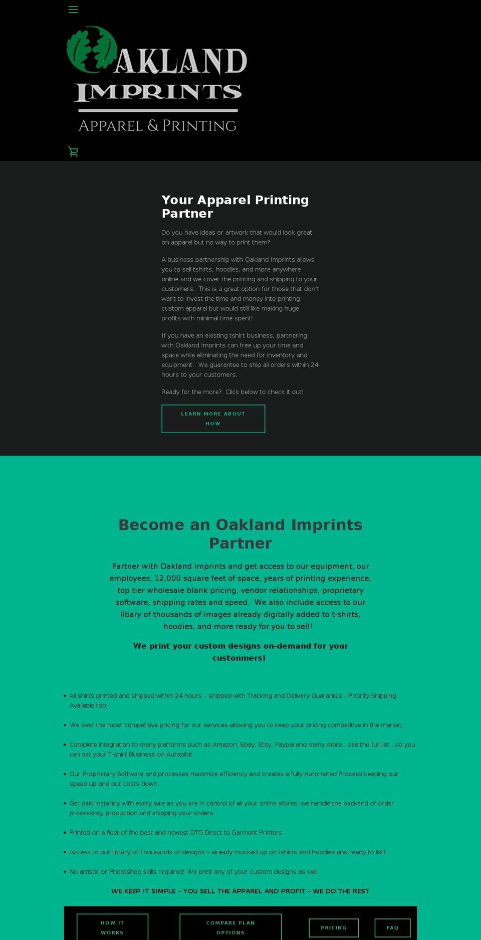 oaklandimprints.com — Shopify storefront screenshot