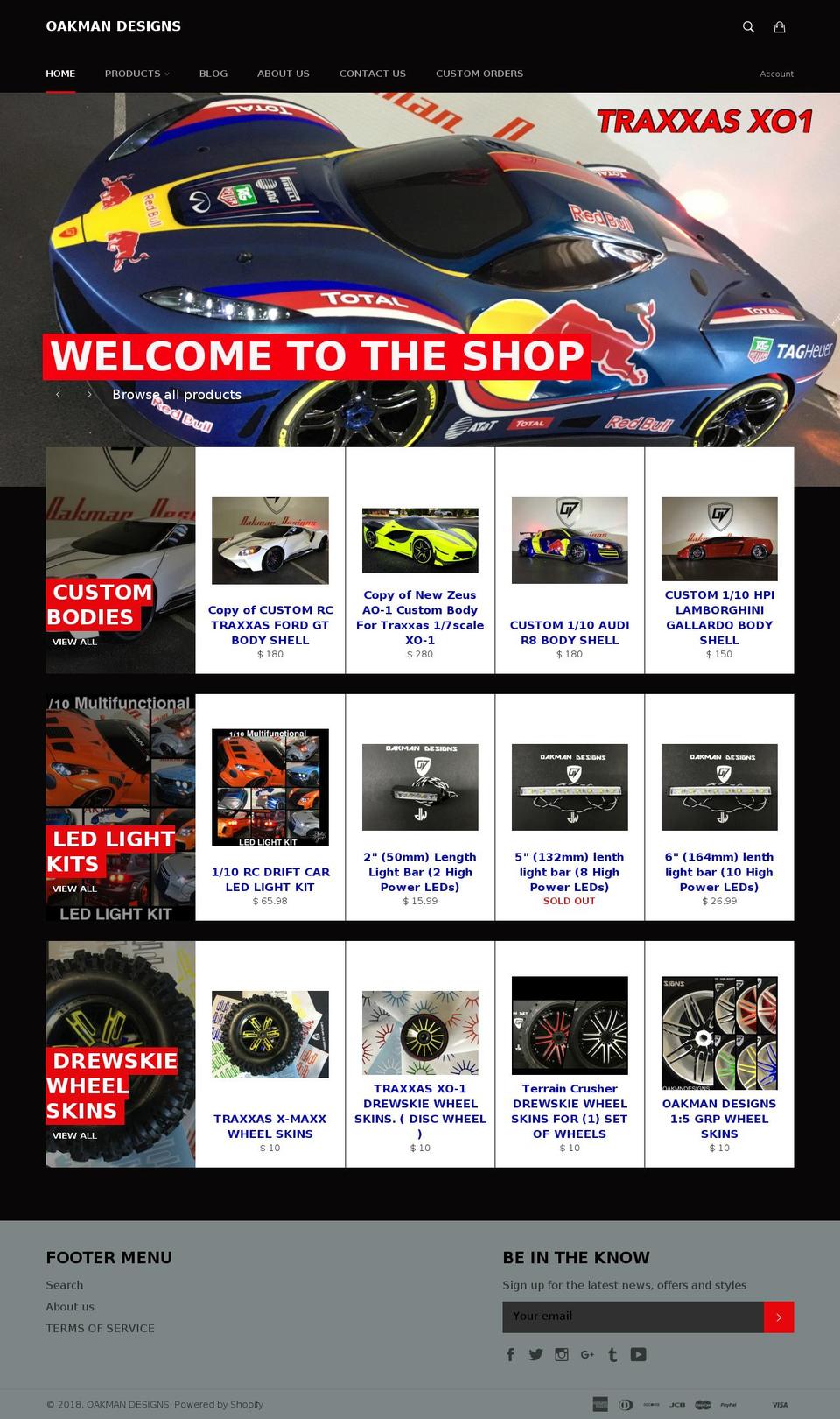 oakmandesigns.net shopify website screenshot