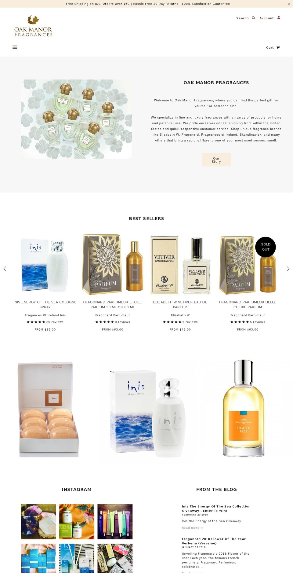 oakmanorfragrances.com — Shopify storefront screenshot