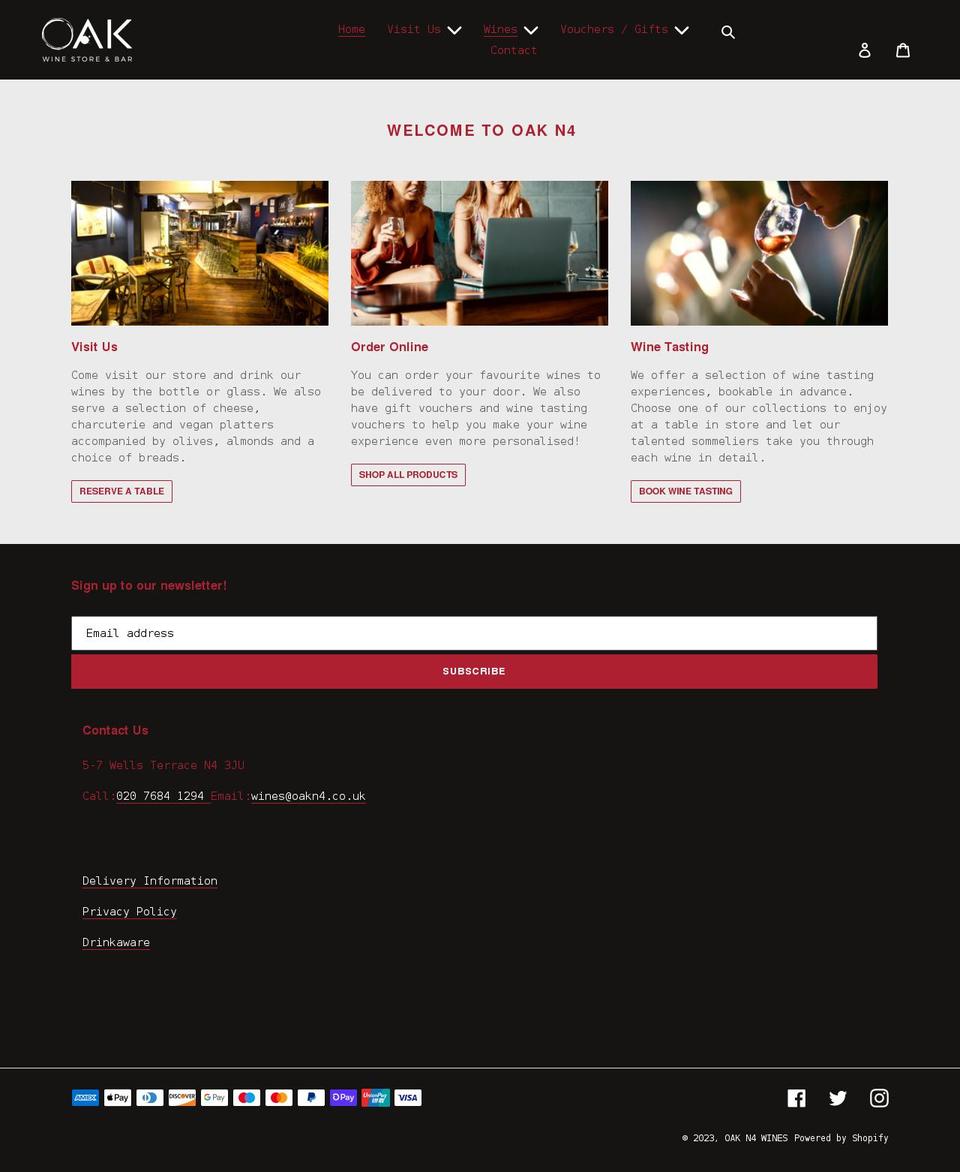 oakn4.co.uk shopify website screenshot