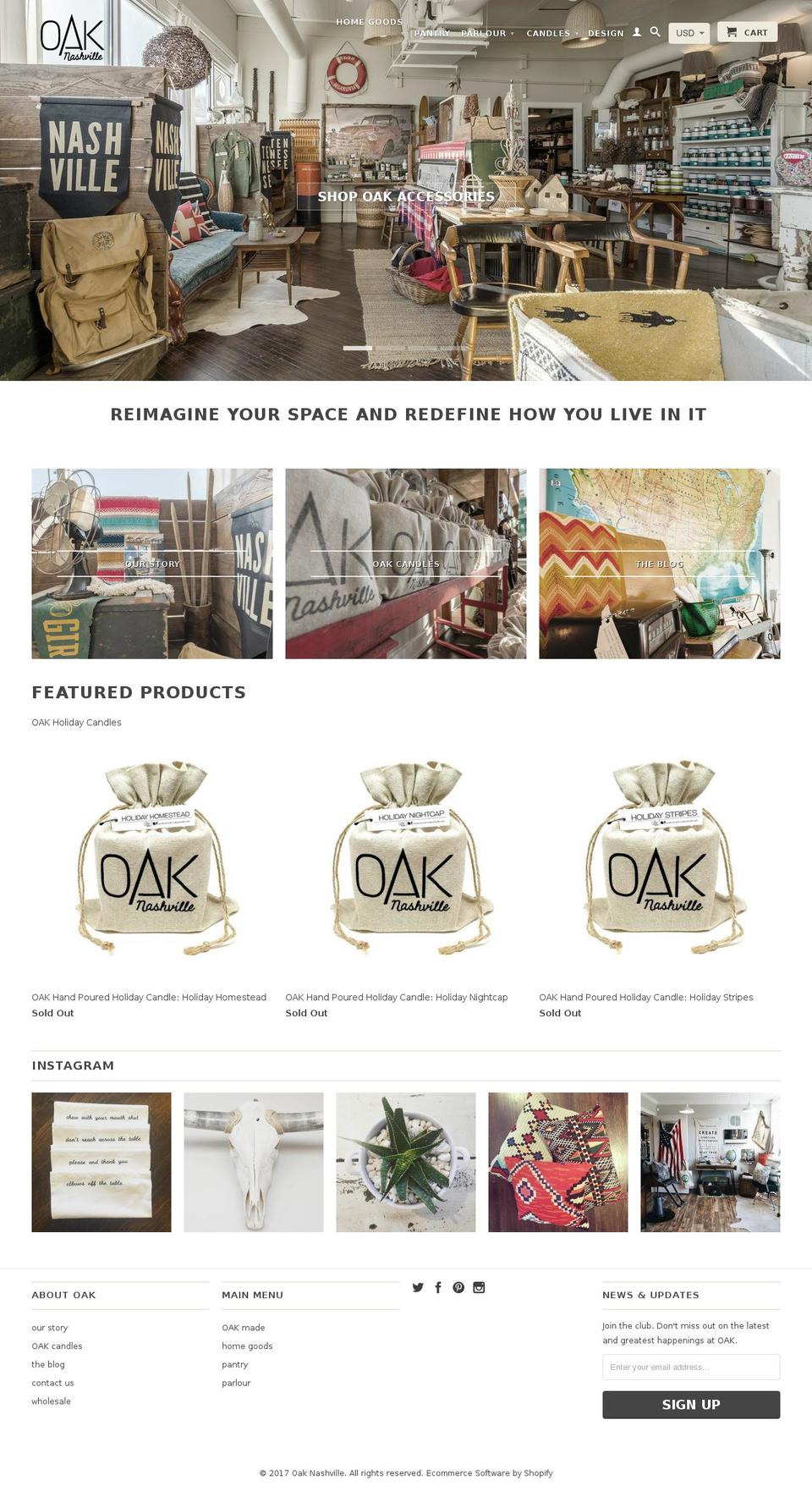 REBRAND Shopify theme site example oaknashville.com