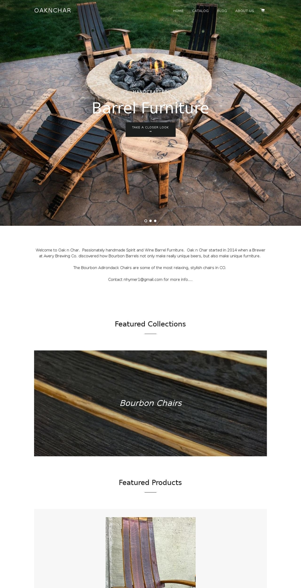 oaknchar.com — Shopify storefront screenshot