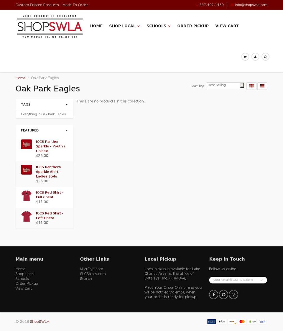 ShopSWLA - 8\/2017 Shopify theme site example oakparkeagles.com