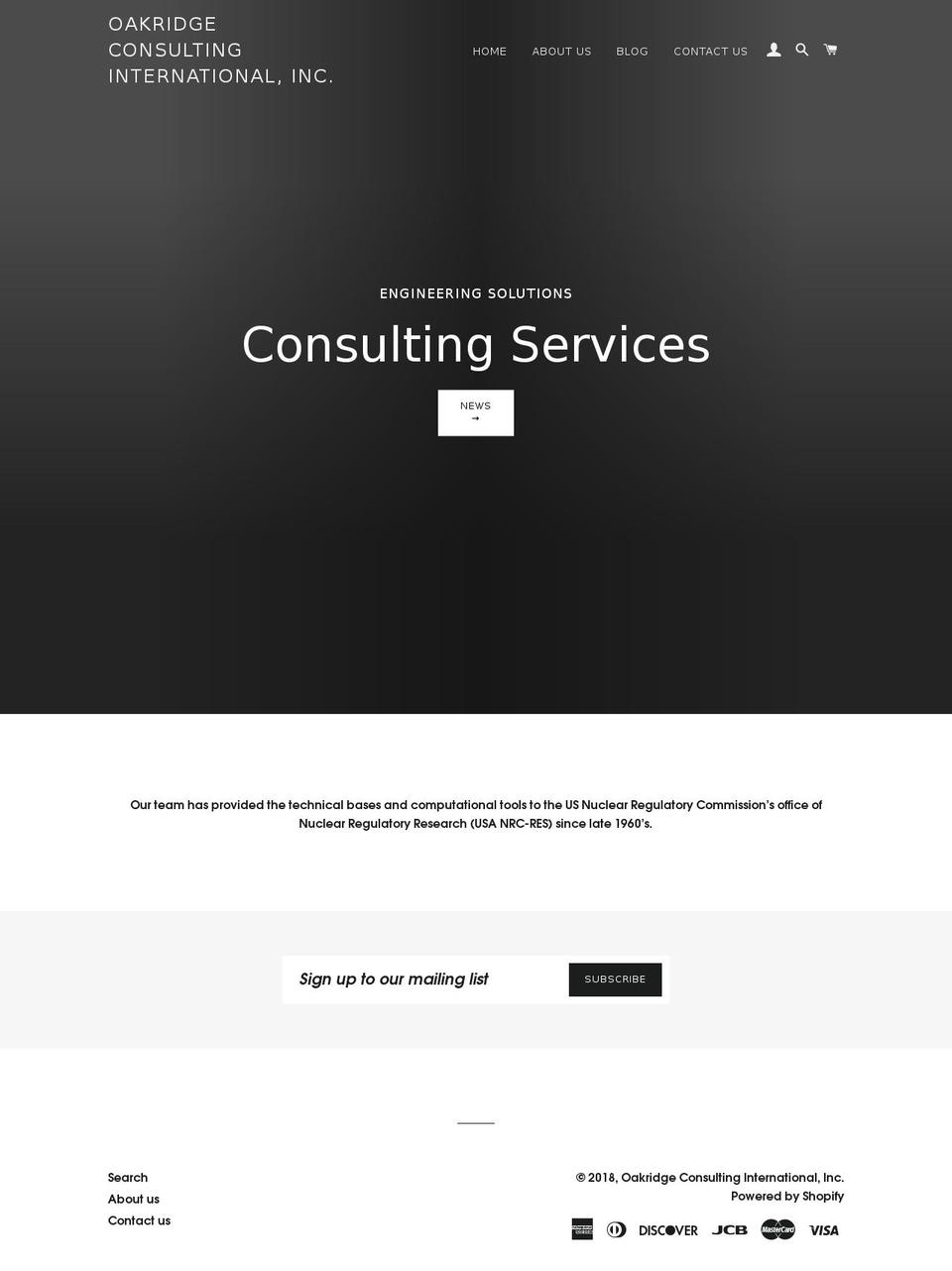 oakridge.consulting shopify website screenshot
