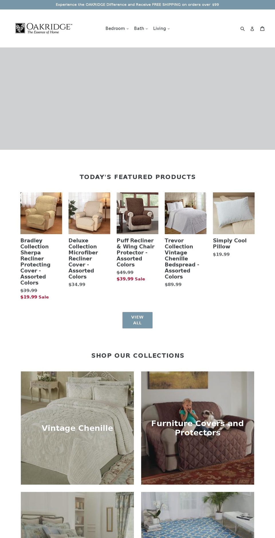 oakridgehome.com shopify website screenshot