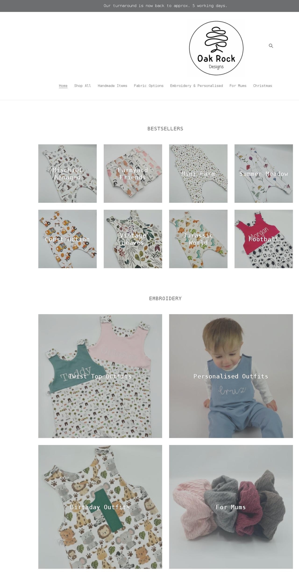 oakrockdesigns.com shopify website screenshot