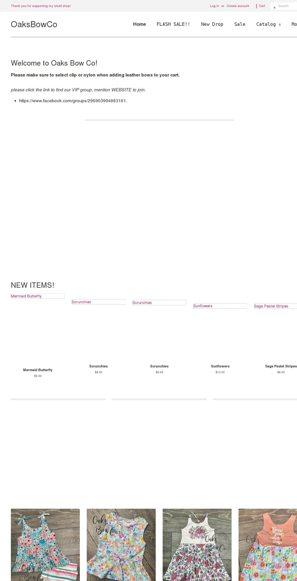 oaksbowco.com shopify website screenshot