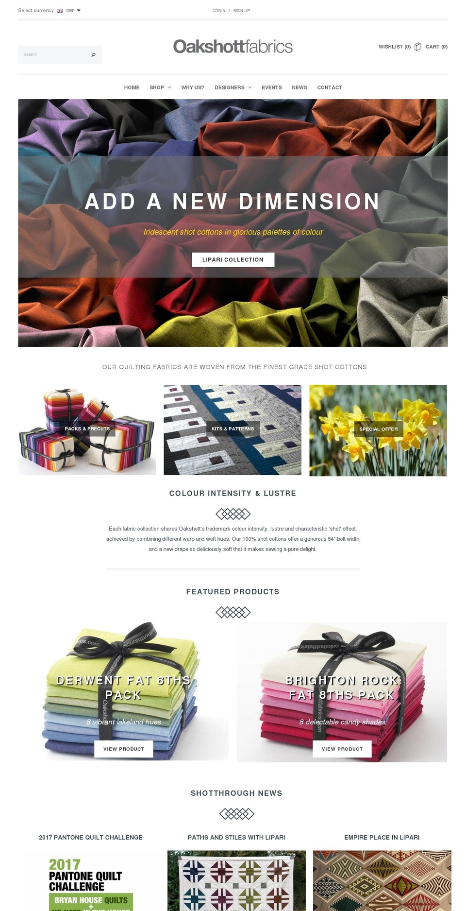 oakshottfabrics.com shopify website screenshot