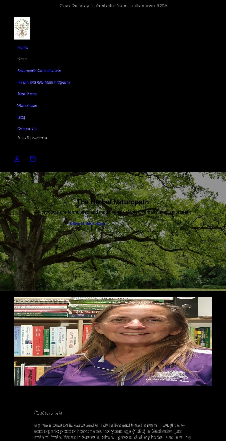 oaktreeherbalclinic.com.au shopify website screenshot