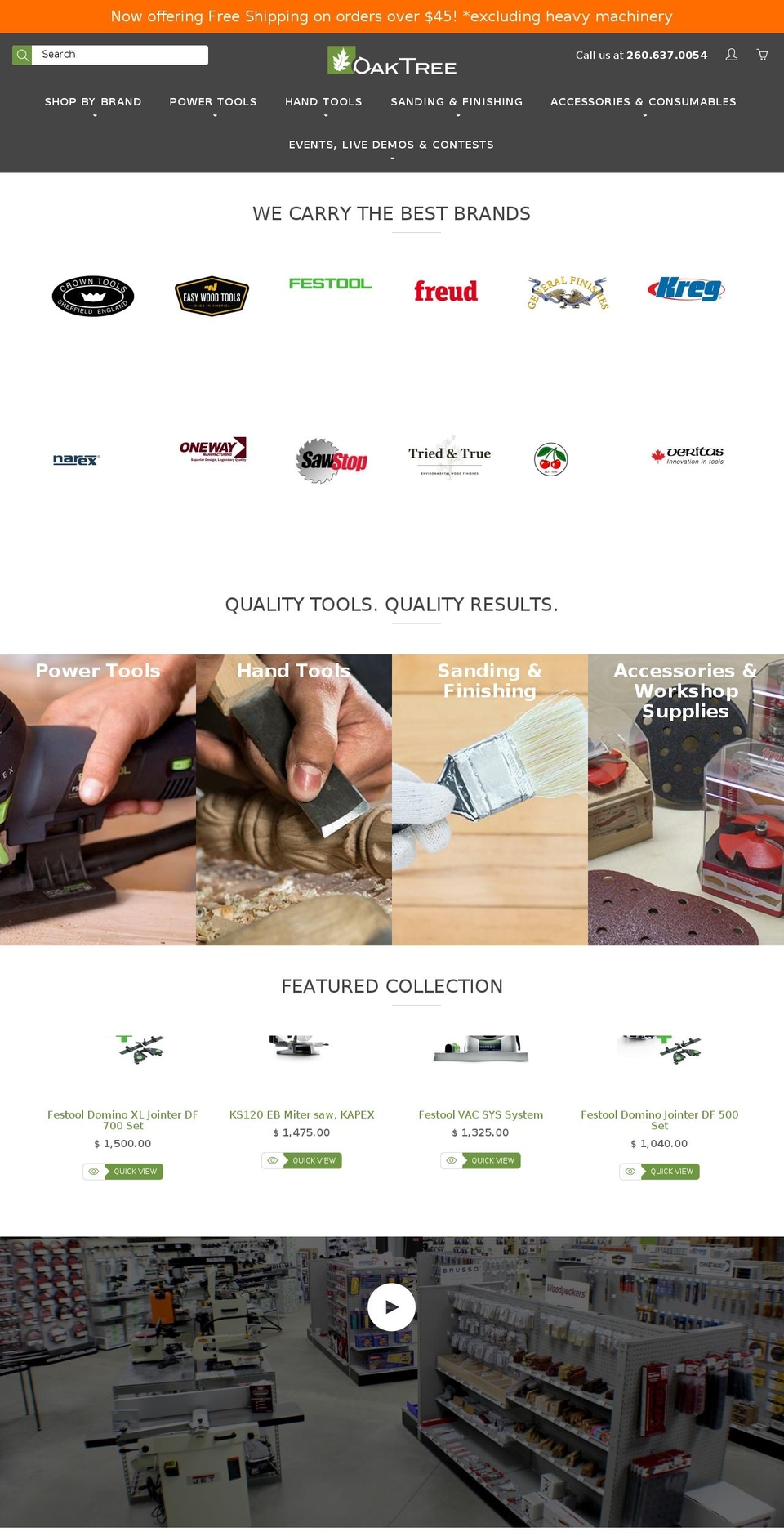 oaktreesupply.com — Shopify storefront screenshot