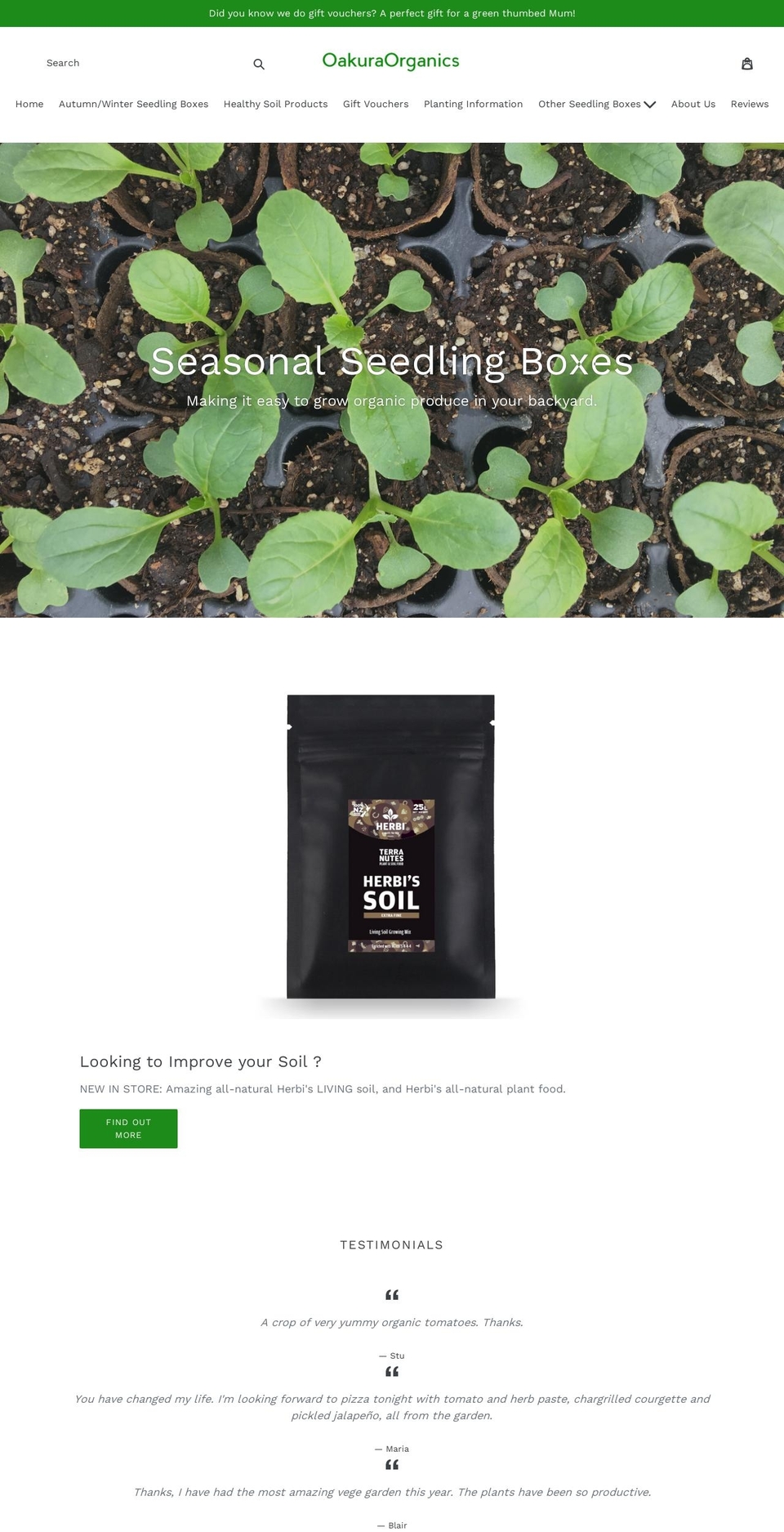 oakuraorganics.com shopify website screenshot