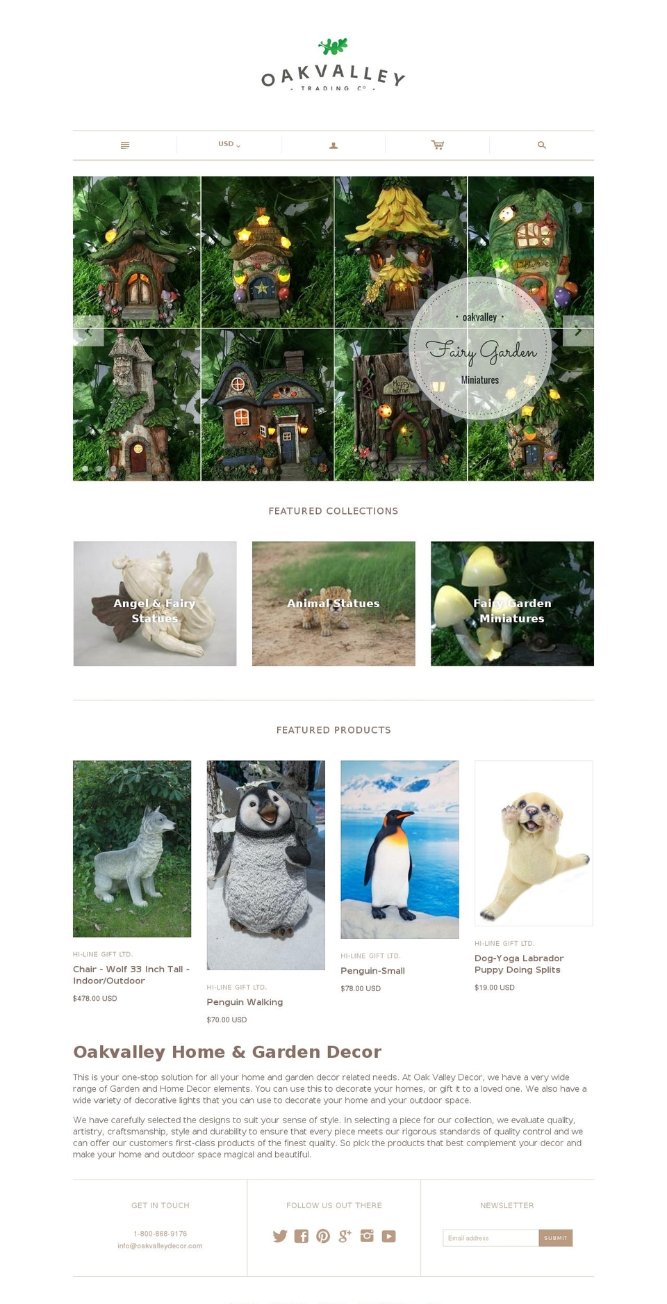 oakvalleydecor.com shopify website screenshot