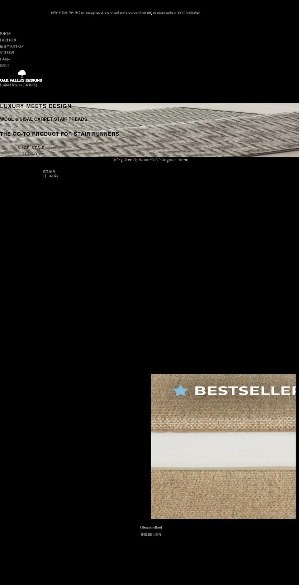 oakvalleydesigns.com shopify website screenshot