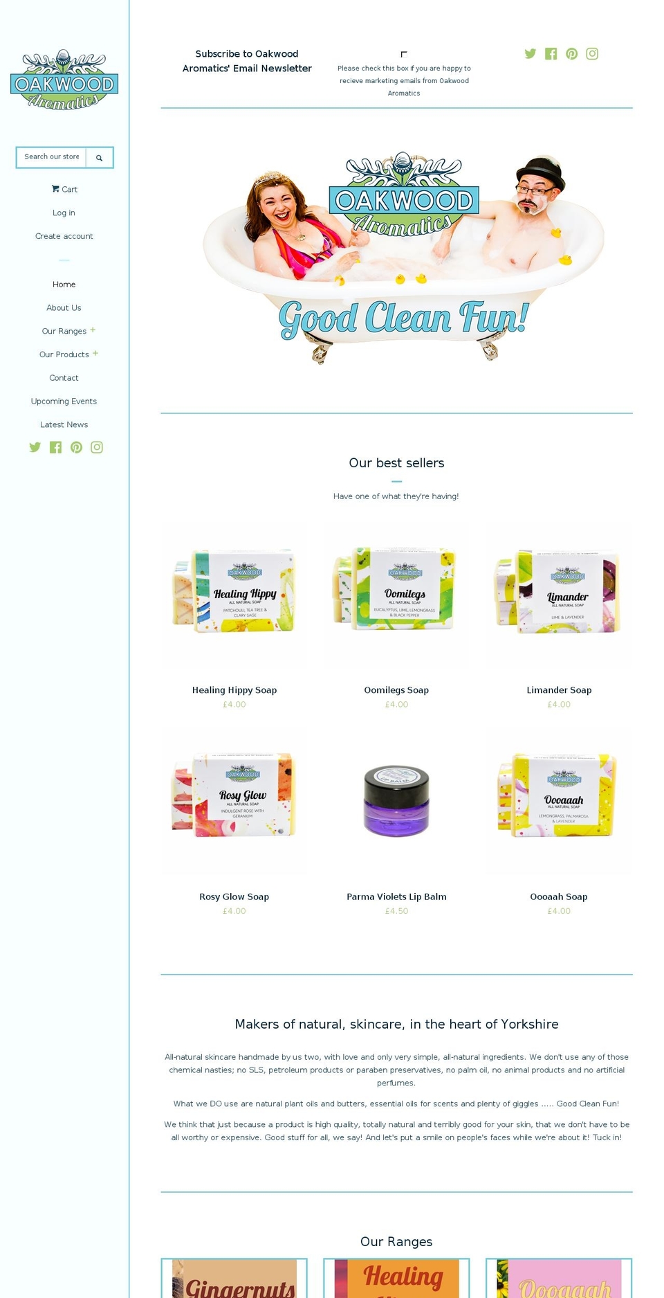 oakwood-aromatics.com shopify website screenshot