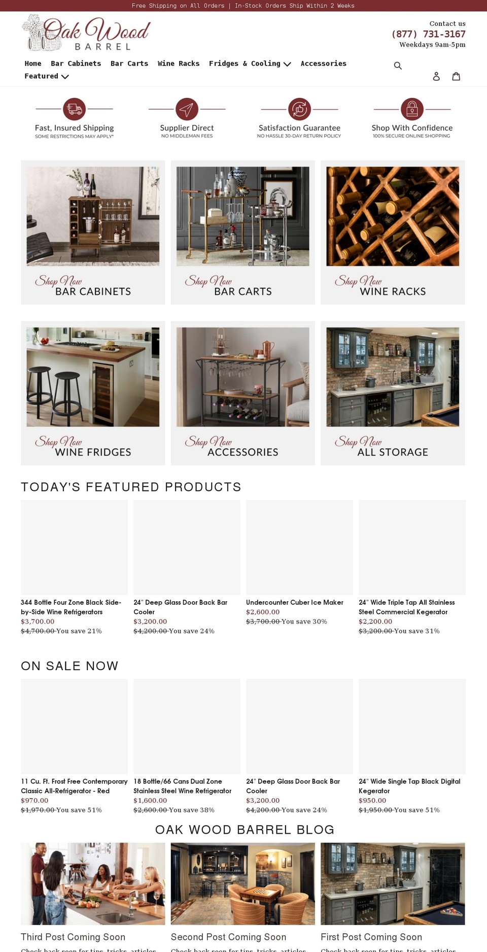 Dsl-theme- Shopify theme site example oakwoodbarrel.com