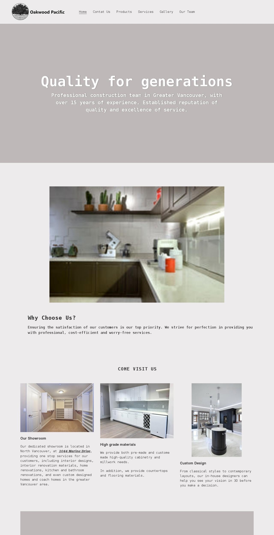 oakwoodpacific.com shopify website screenshot