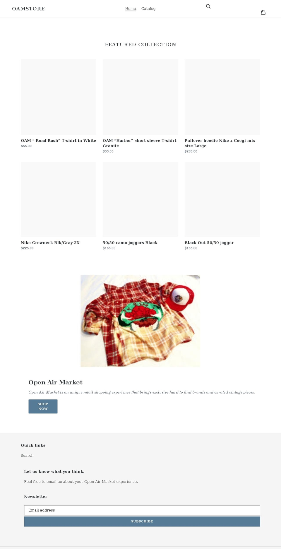 oamstore.com shopify website screenshot