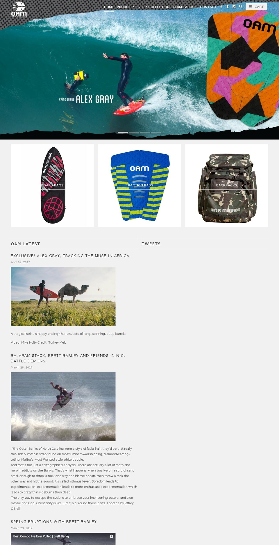 oamsurf.com shopify website screenshot