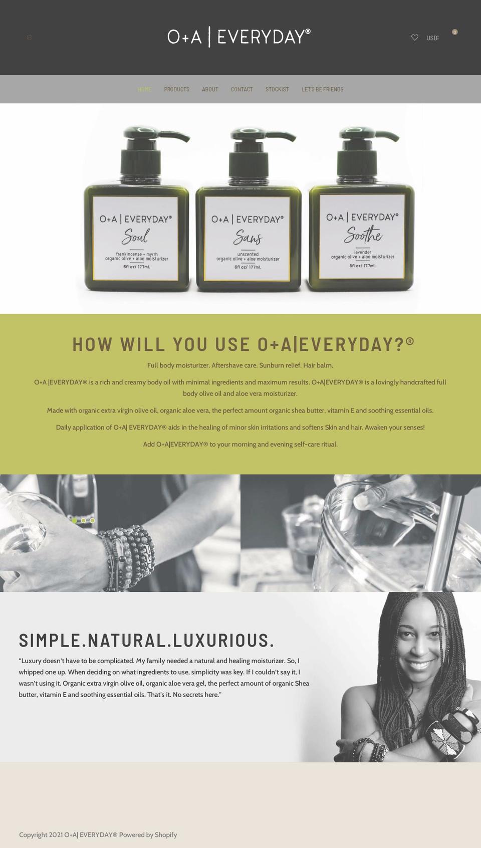 Install  with Installments message Shopify theme site example oandaeveryday.com