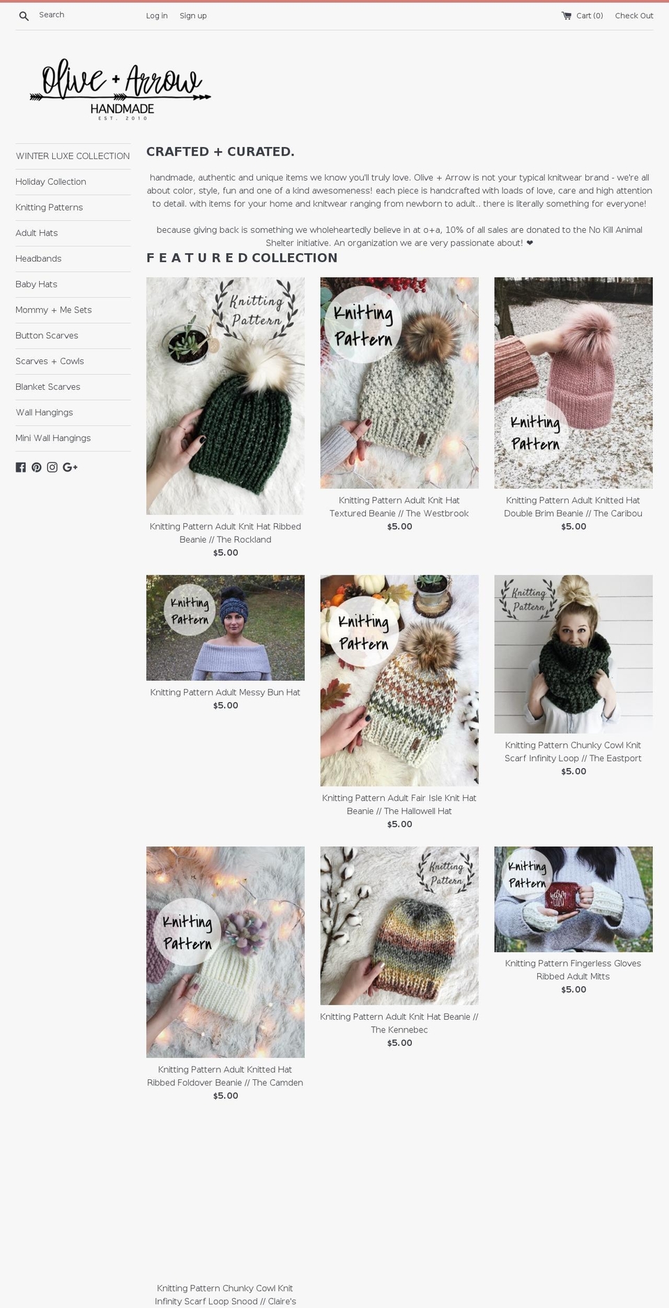 oandarrow.com — Shopify storefront screenshot