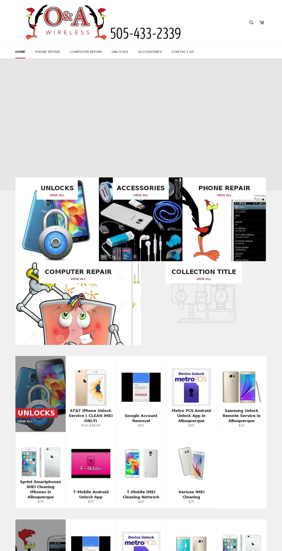 oandawireless.com shopify website screenshot