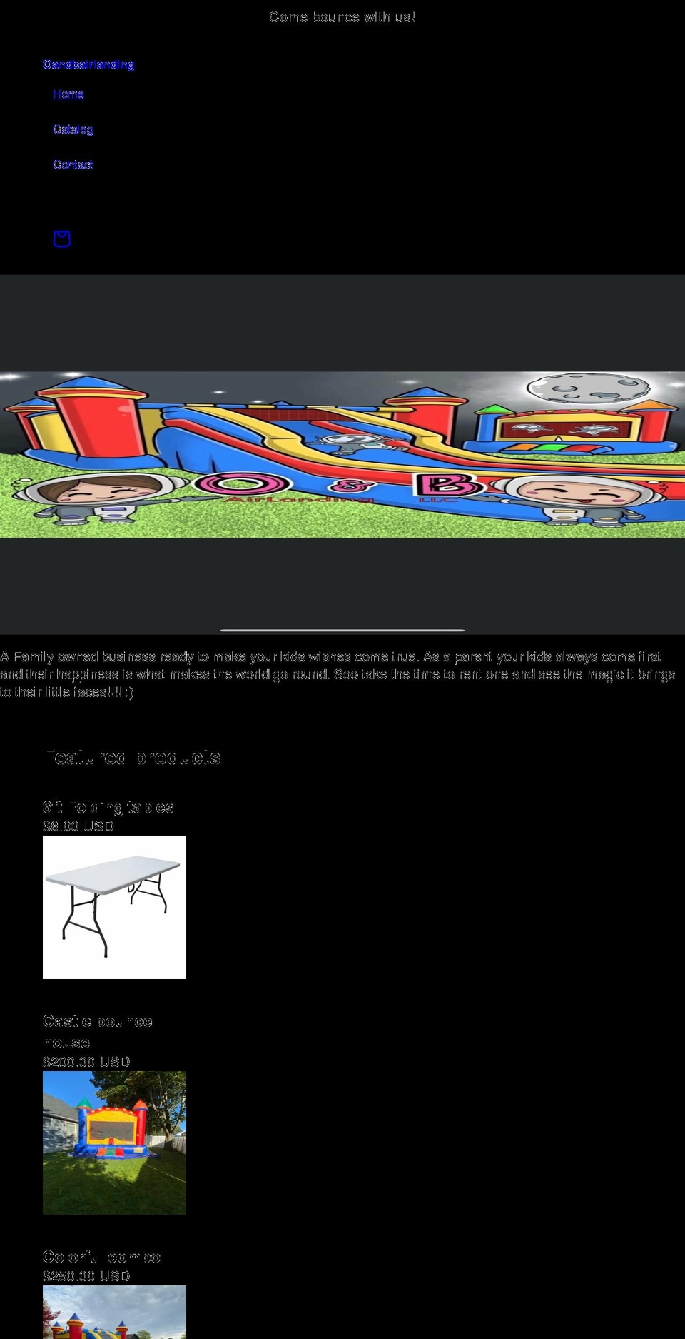 oandbairlanding.com shopify website screenshot