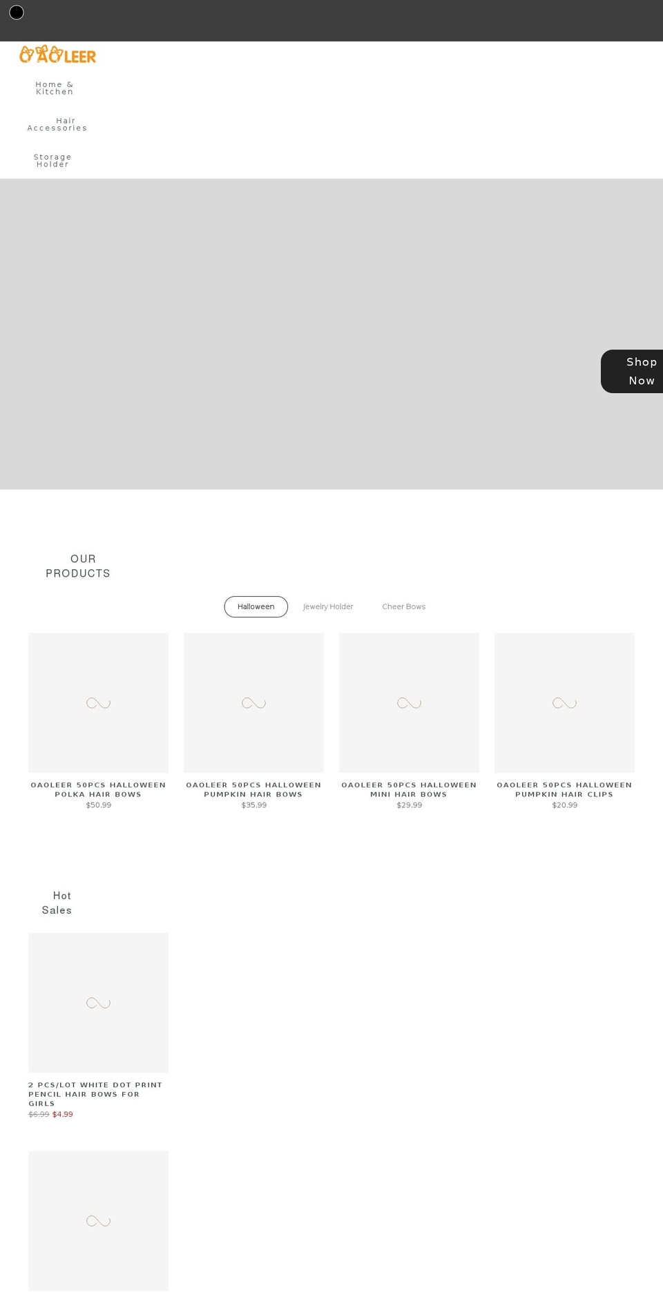 oaoleer.com shopify website screenshot
