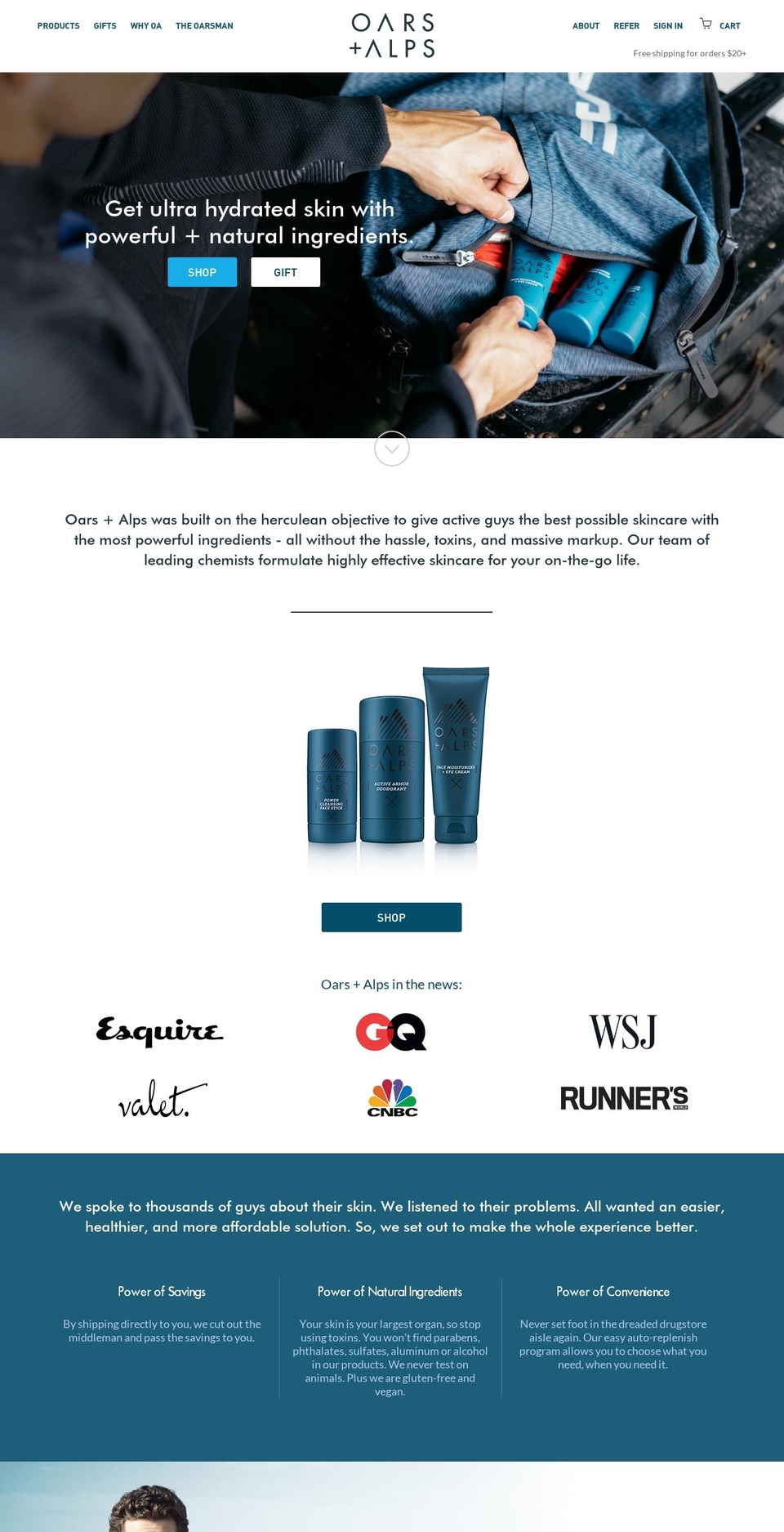 oarsandalps.com shopify website screenshot