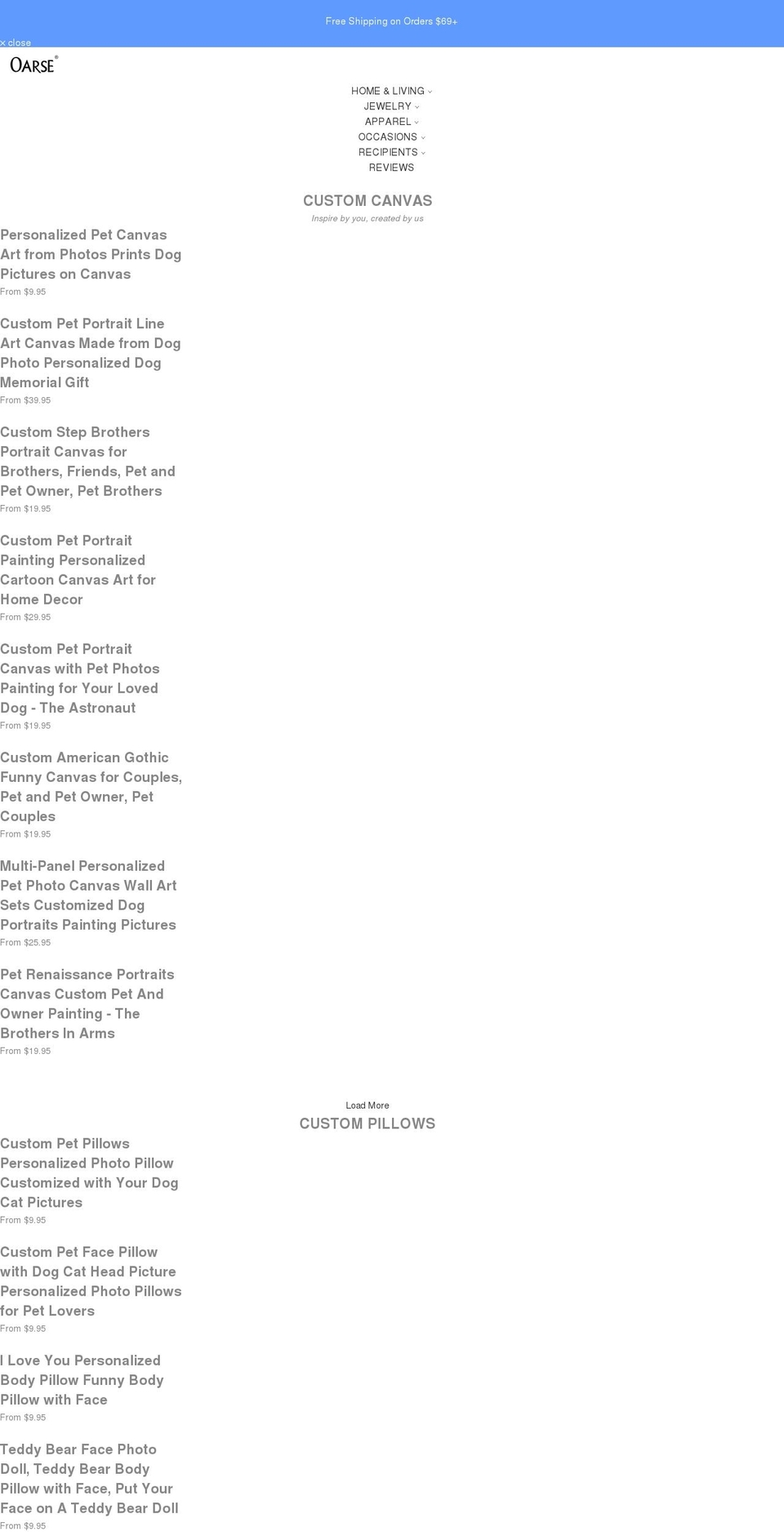 oarse.com shopify website screenshot