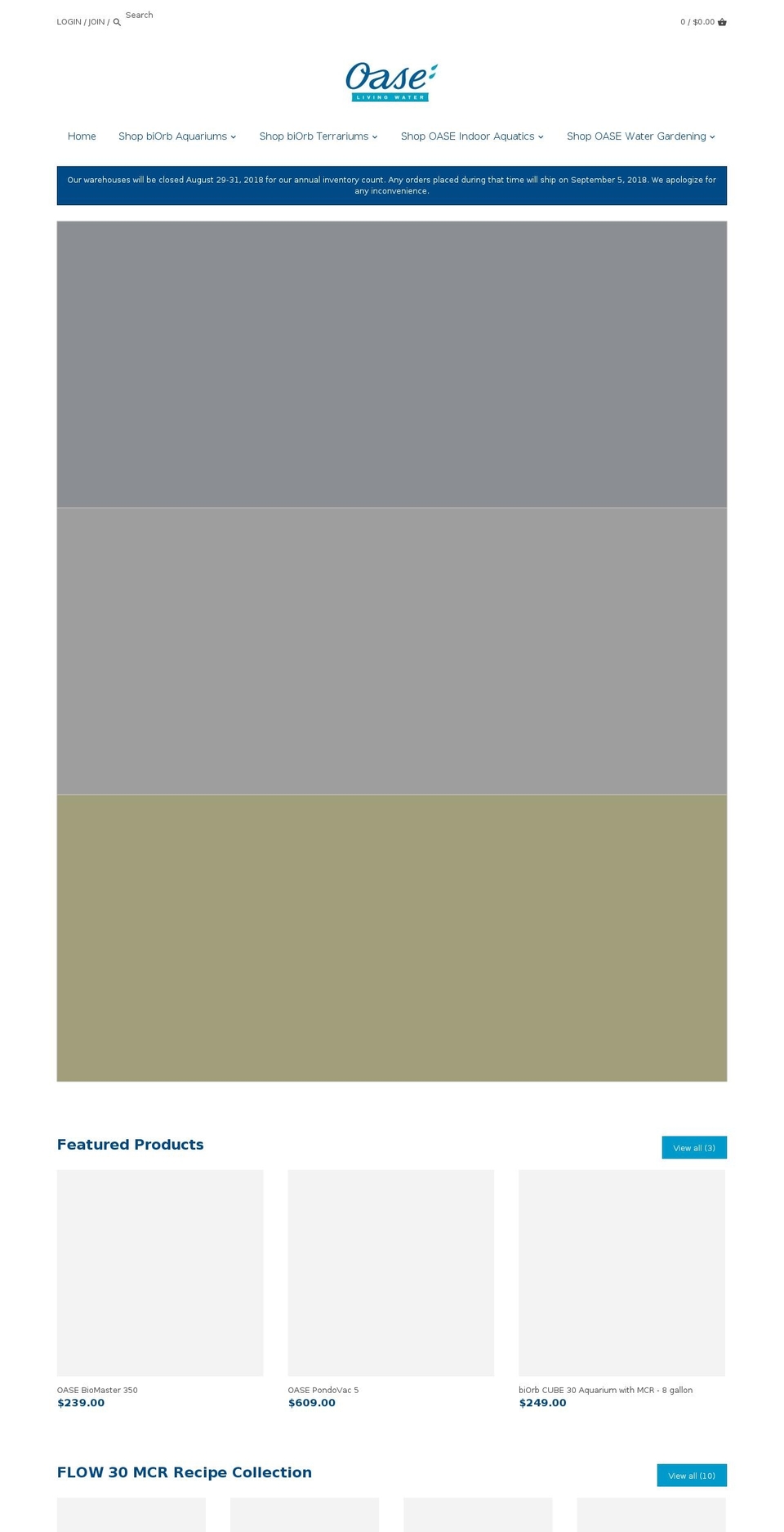 oase-parts.net shopify website screenshot