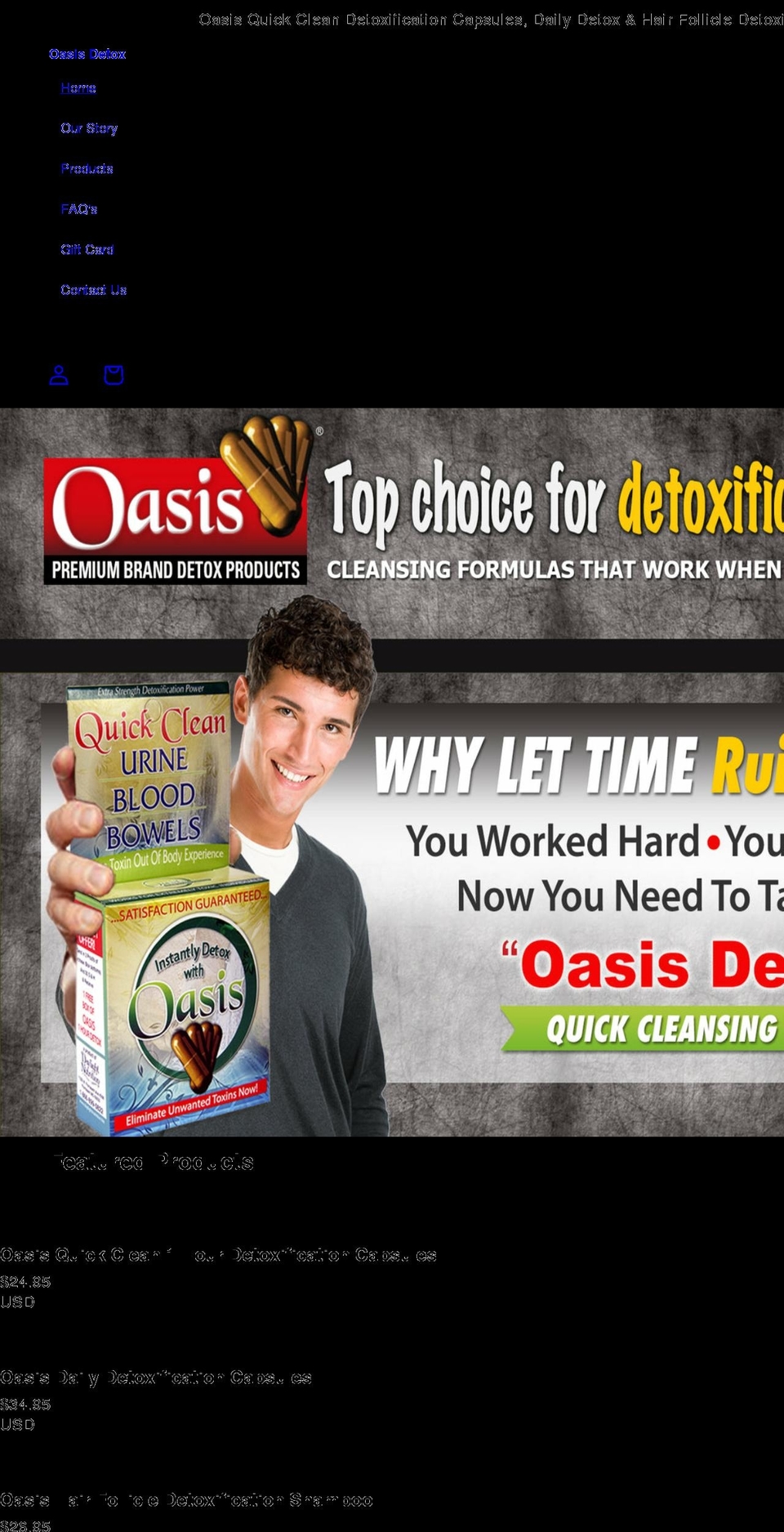 oasisdetox.com shopify website screenshot