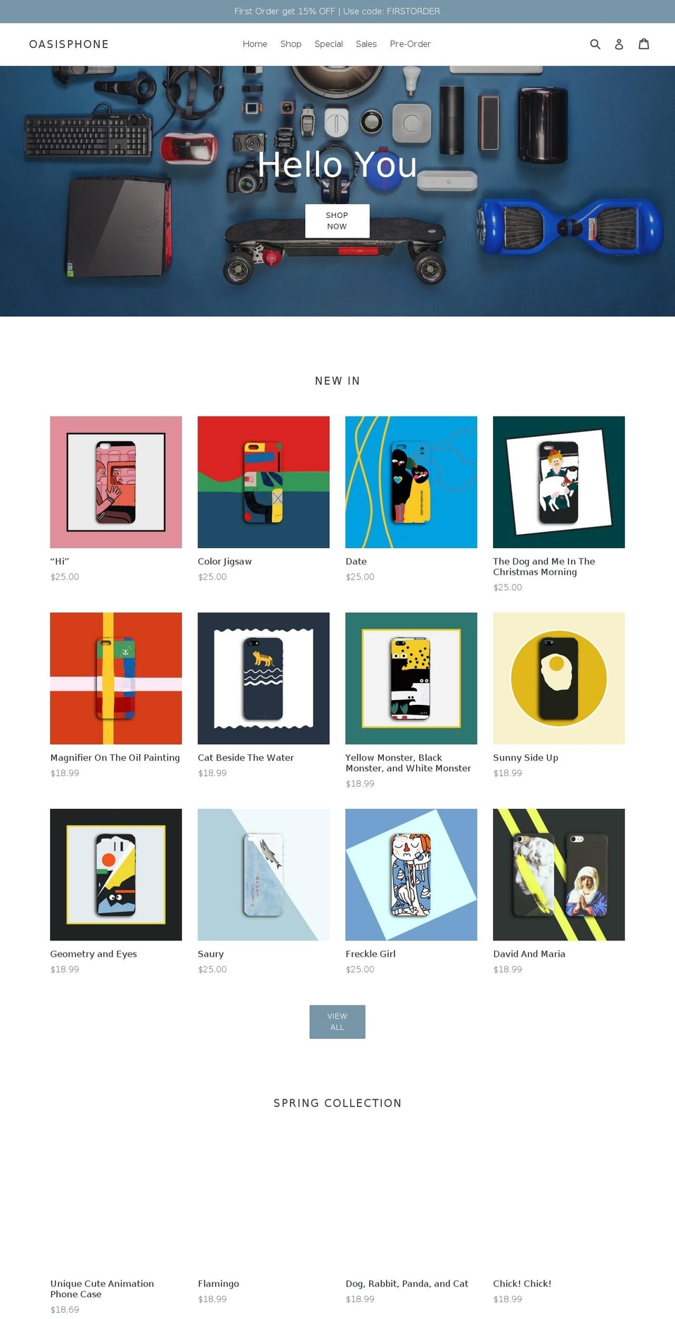 oasisphonecase.com — Shopify storefront screenshot