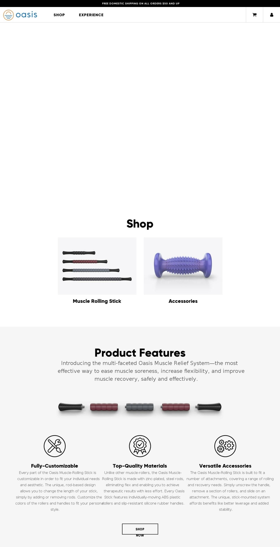 oasisrelief.com — Shopify storefront screenshot